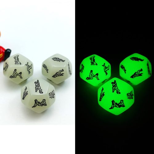 12 Sided Adult Dice : Glow In The Dark Sex Dice Luxo Adulto