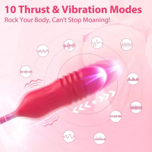 3 em 1 Au-Rose-Licking Rose Toy com Dildo Red Thrusting Modos para Vibrador Adulto Luxo