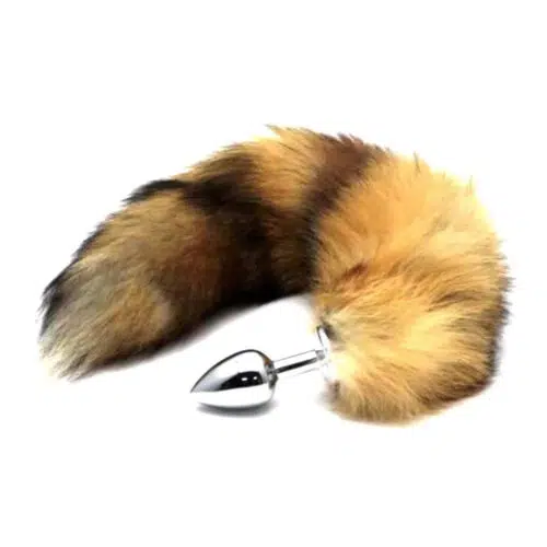 Brown Fox Tail Anal Plug Left Side Adult Luxury