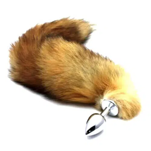 Brown Fox Tail Anal Plug Bent Adult Luxury