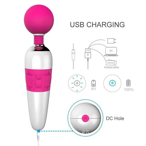 Elegância Smart Sex Wand (Rosa Rosa) Adulto Luxo