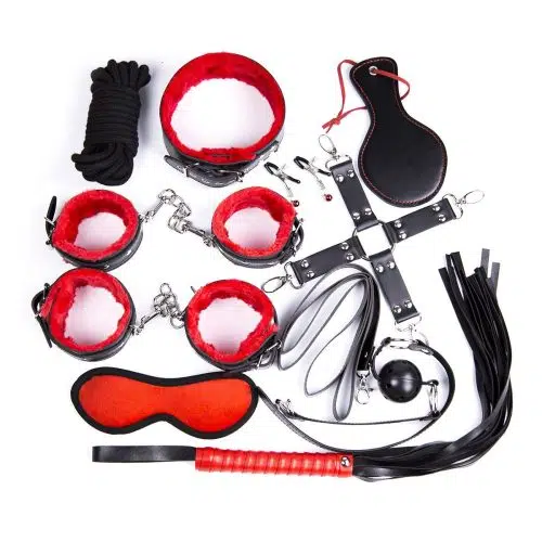 Eróticos Red Hot Bondage 10 Piece Set Adulto Luxo