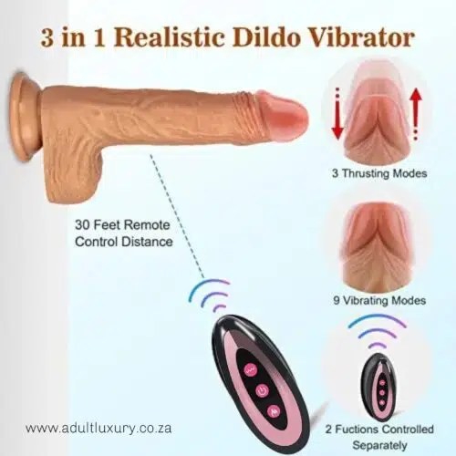 Fantasy Heating Thrusting Rotating Vibrating 360°Dildo Adult Luxury