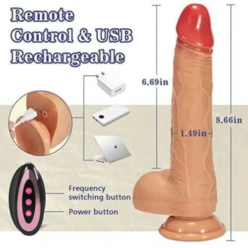 Fantasy Heating Thrusting Rotating Vibrating 360°Dildo Adult Luxury