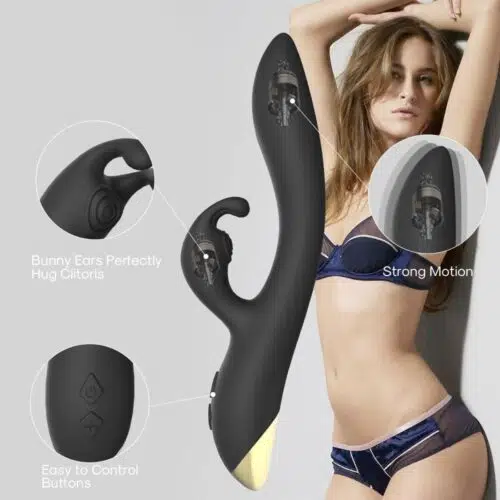 Bonnie® The Quiet Bunny (Black) Vibrator Adult Luxury