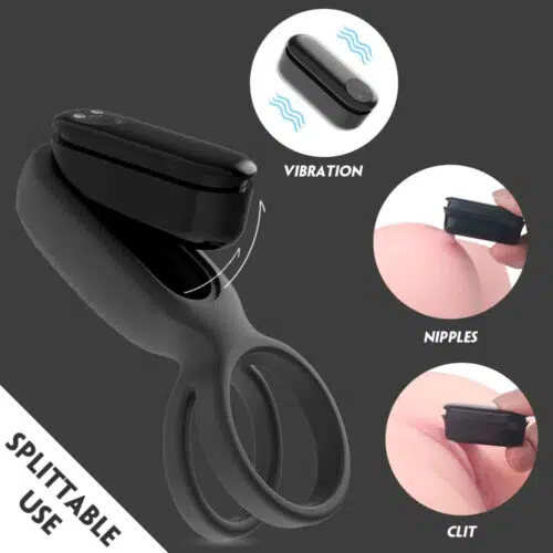 Magic Bullet Cock Ring (Preto) Vibrador Bala Adulto Luxo