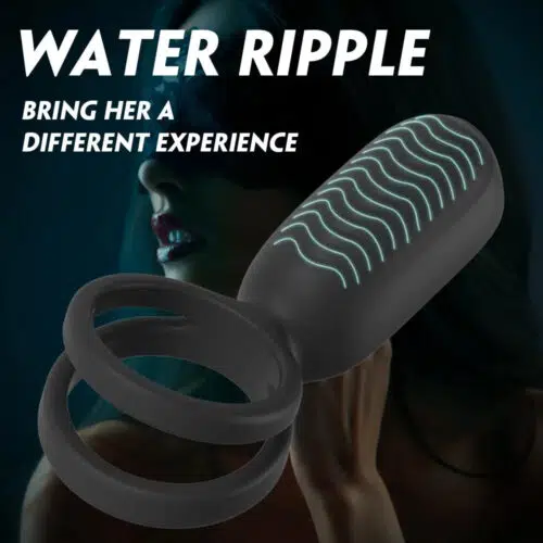 Magic Bullet Cock Ring (Preto) Água Ripple Vibrador Adulto Luxo