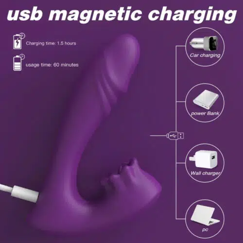 O único e 3 em 1 lambendo Bio Air Vibrator (roxo) USB Charging Adult Luxury 2