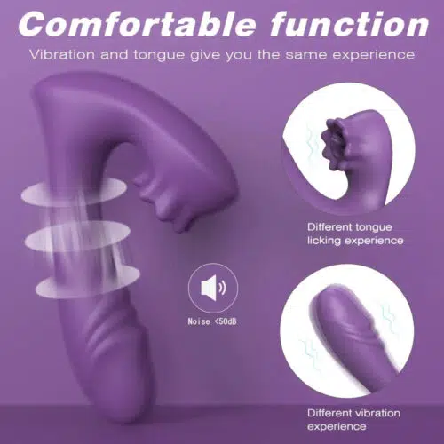 O Um e Apenas 3 em 1 Lambendo Bio Air Vibrator (Roxo) Vibrador de Sucção Adulto Luxo