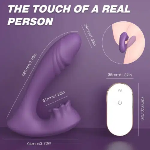 O único e 3 em 1 lambendo Bio Air Vibrator (roxo) tamanho adulto luxo