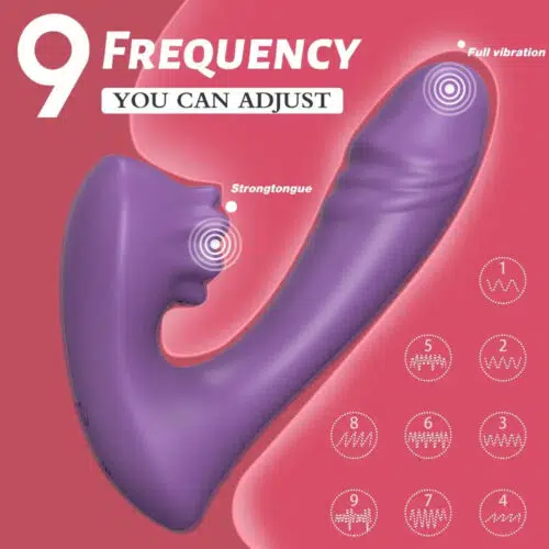 O One And Only 3 em 1 Licking Bio Air Vibrator (Roxo) 9 Modos de vibração Adulto Luxo