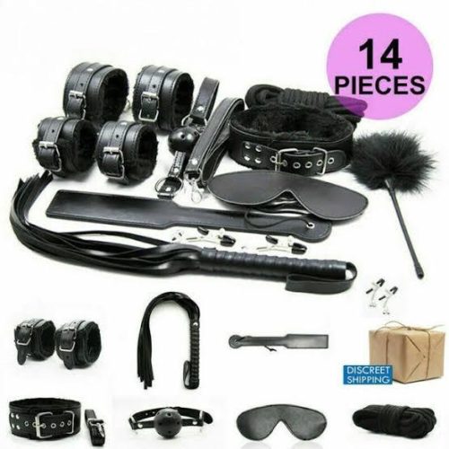 Seduce Me Black 14 Piece Bondage Set Adult Luxury