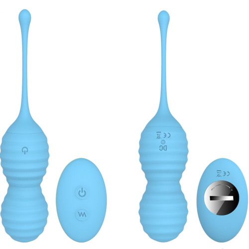 Sedutora Bola de Kegel e Vibrador de Casais (Azul) Luxo Adulto