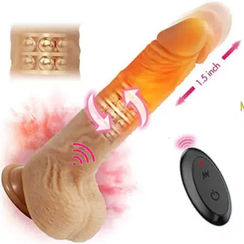 Fantasia Aquecimento Balanço & Empuxo Remoto Vibrando Dildo Adulto Luxo