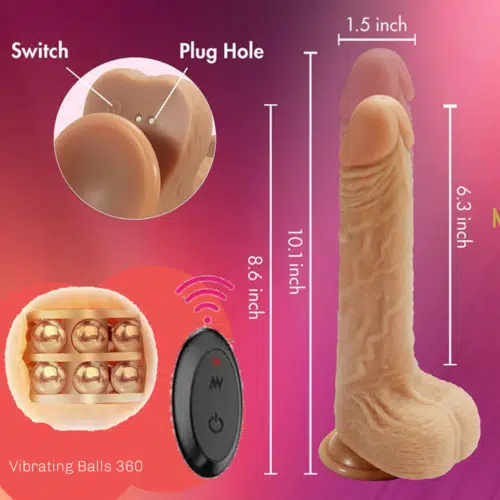 Fantasia Aquecimento Balanço & Empuxo Remoto Vibrando Dildo Adulto Luxo