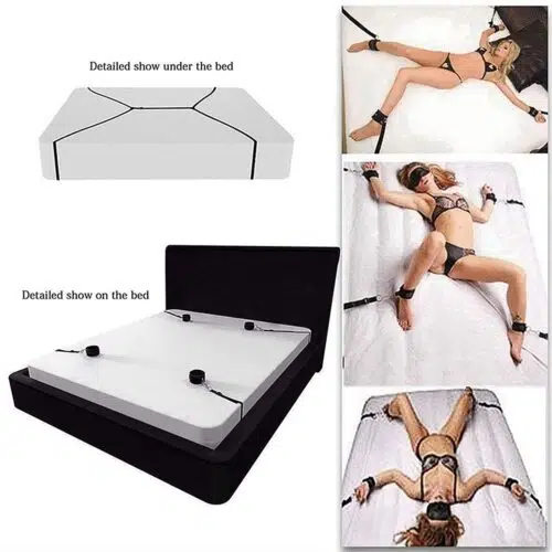 Under Bed Sex Restraints With Padded Leather Cuffs Bondage Adult Luxury