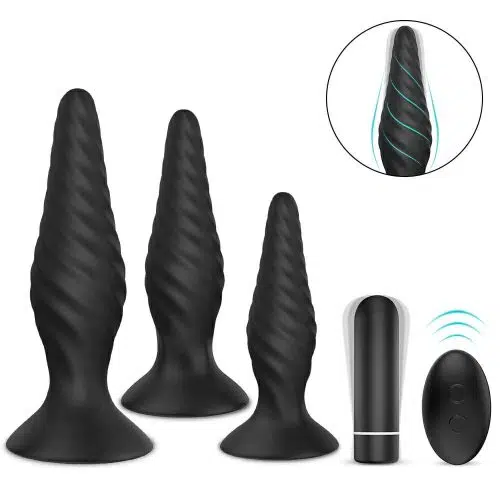 Conjunto anal vibratório aprovado pela FDA com luxo adulto remoto