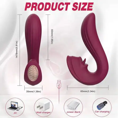 Zuri: Lambendo Luxo G- Spot & Clitoris Vibrador Vinho Tinto Tamanho Do Vibrador Adulto Luxo