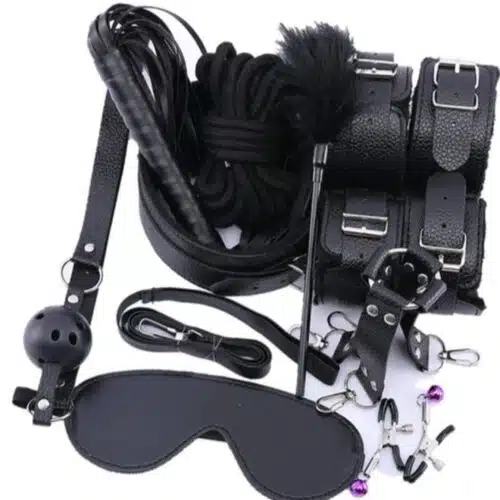 Black bondage sex toy kit Adult Luxury 